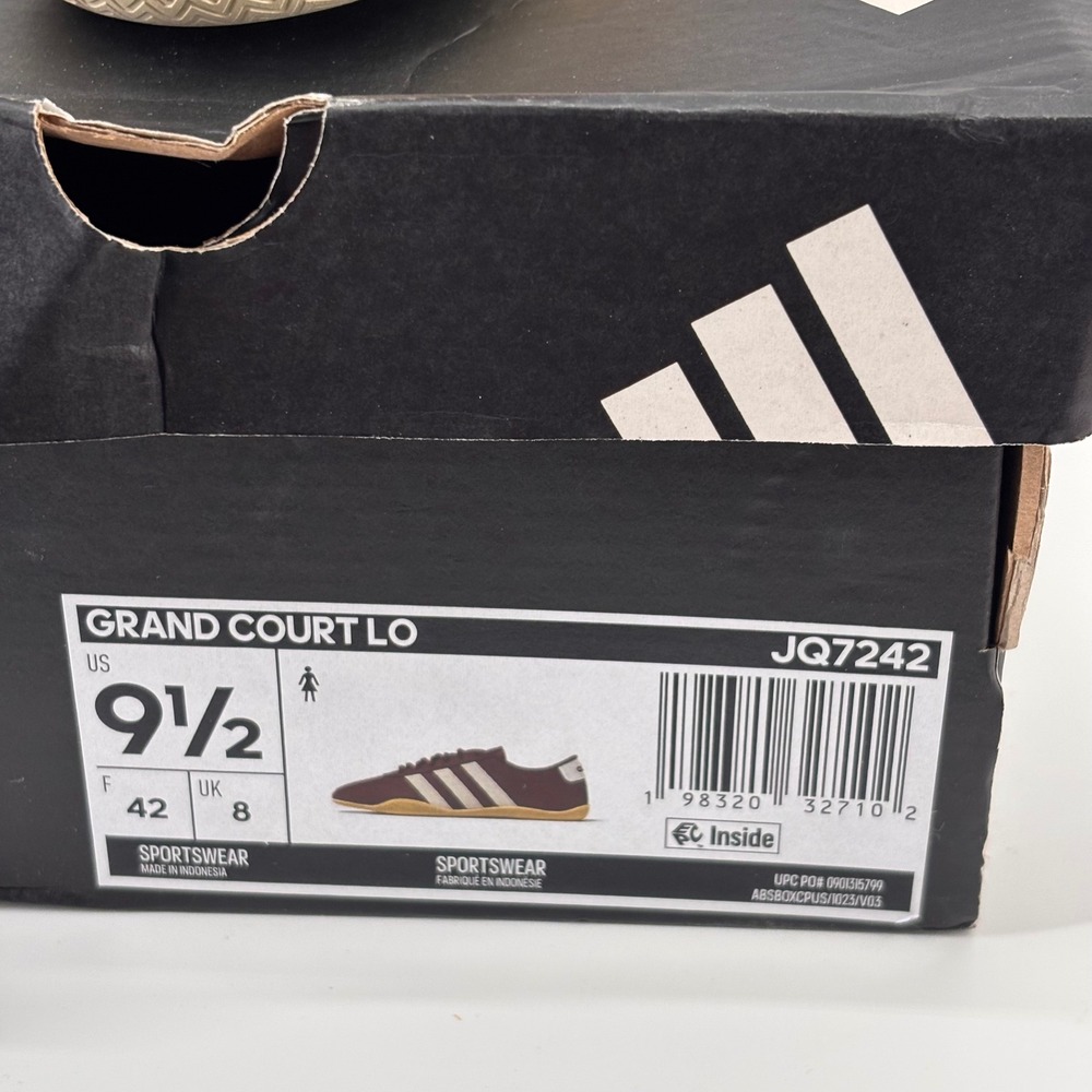 Adidas Grand Court Lo Women 9.5 Burgundy JQ7242 Low Top Sneakers New In Box - Picture 4 of 8